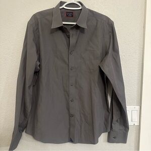 UNTUCKit Men’s Grey Long Sleeve Slim‎ Fit Button Up Shirt Size L